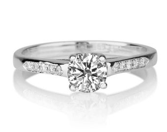 Cathedral Diamond Ring, 14K White Gold Engagement Ring, 0.4 TCW Diamond Engagement Ring, Diamond Ring Vintage, Unique Rings
