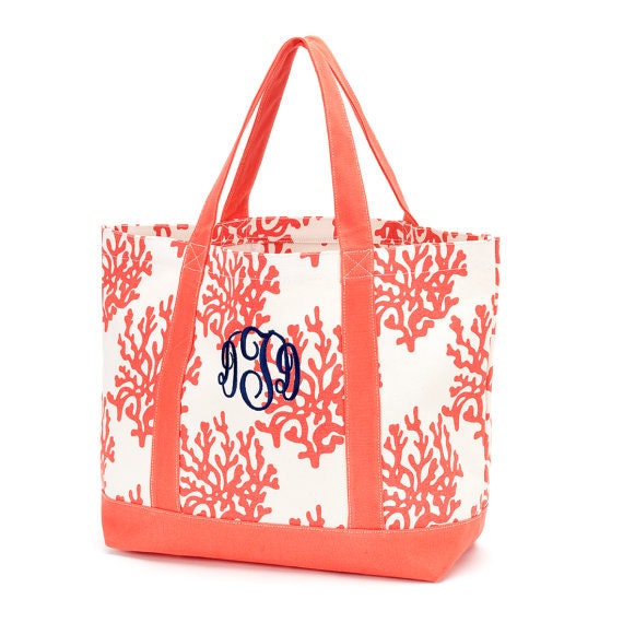 Items similar to Monogrammed Personalized Canvas Tote Bag on Etsy