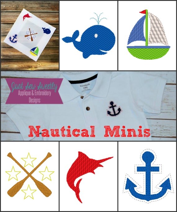 Mini Embroidery Design - Embroidery Machine Pattern - 2 inch sailboat 