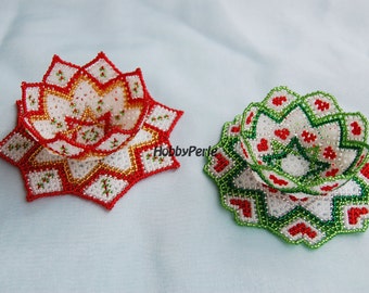 2 patterns doilies and beaded Christmas Bowls
