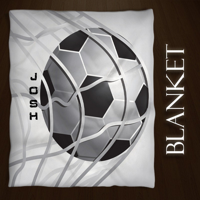 Soccer Blanket Personalized Throw Blanket Kids Fleece