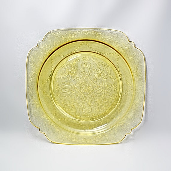 Yellow Madrid Pattern Depression Glass by StarfishCollectibles