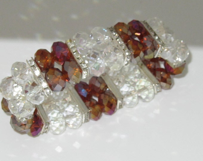 Aurora Borealis Bracelet Glass Beads Czech Rhinestones