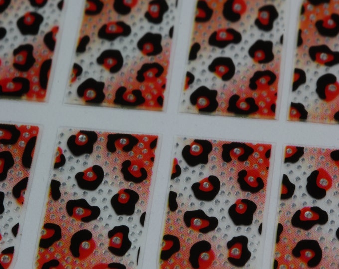 Nail Wrap Set 08 Sticker 18 Straps Pieces Chevron Cheetah Zebra Stripes Bubble Dot Flower