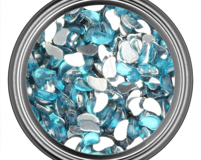 Blue Comma Rhinestone Gems Flat Back Face Art Nail Art Scrapbook Phone Decoration 3mm