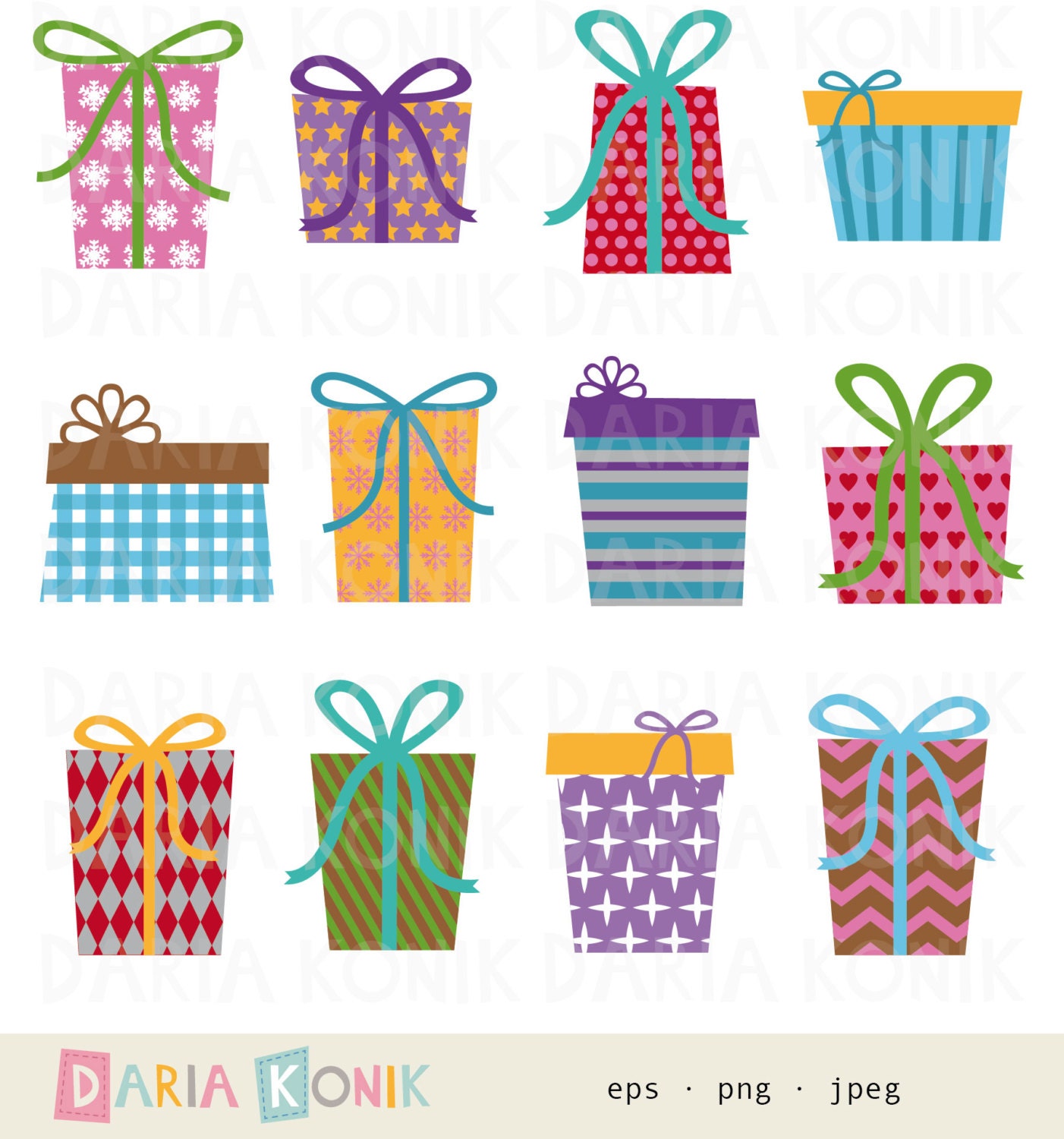 Christmas Presents Clip Art Set-Christmas clipart holiday