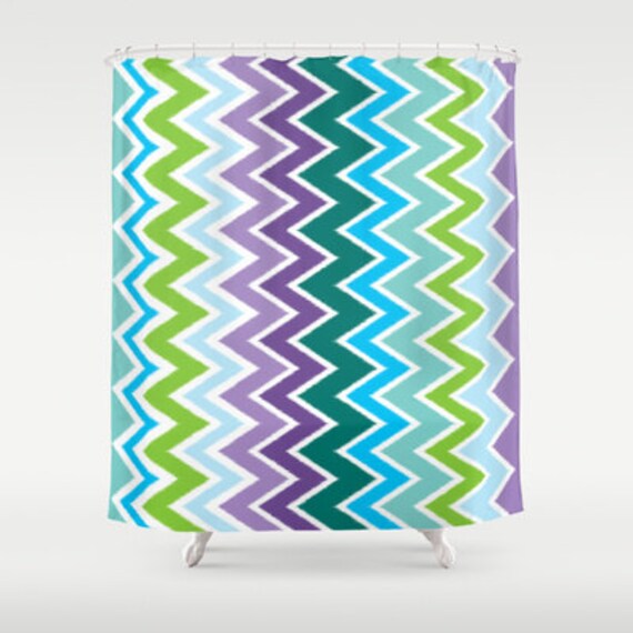 Items similar to Chevron Shower Curtain Breezy Surf Day , unique