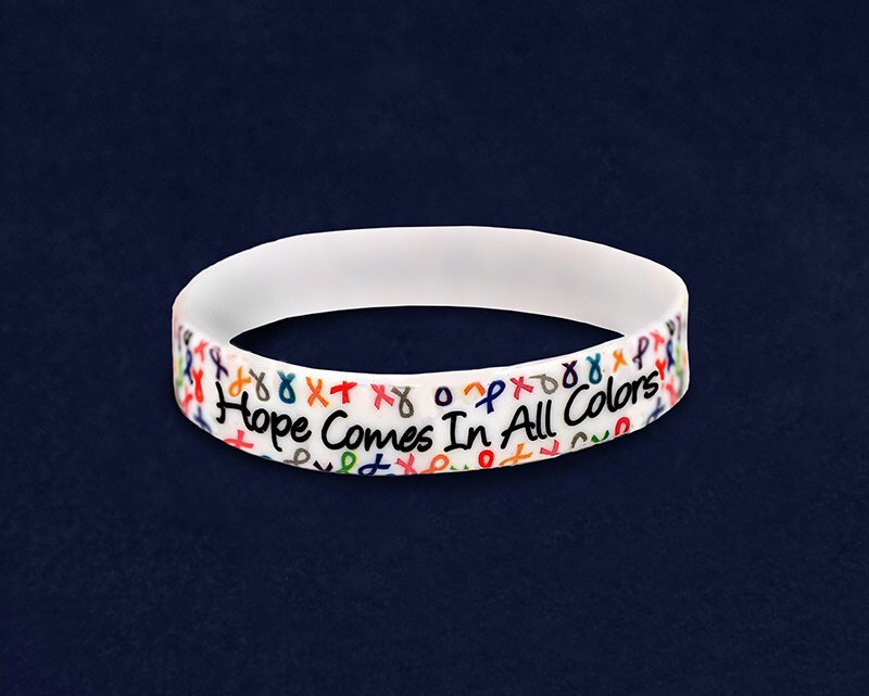 Hope Comes In All Colors Multi Ribbon Silicone Bracelet