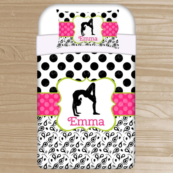 Personalized Gymnast Bedding Gymnastic Duvet By Thedreamydaisy
