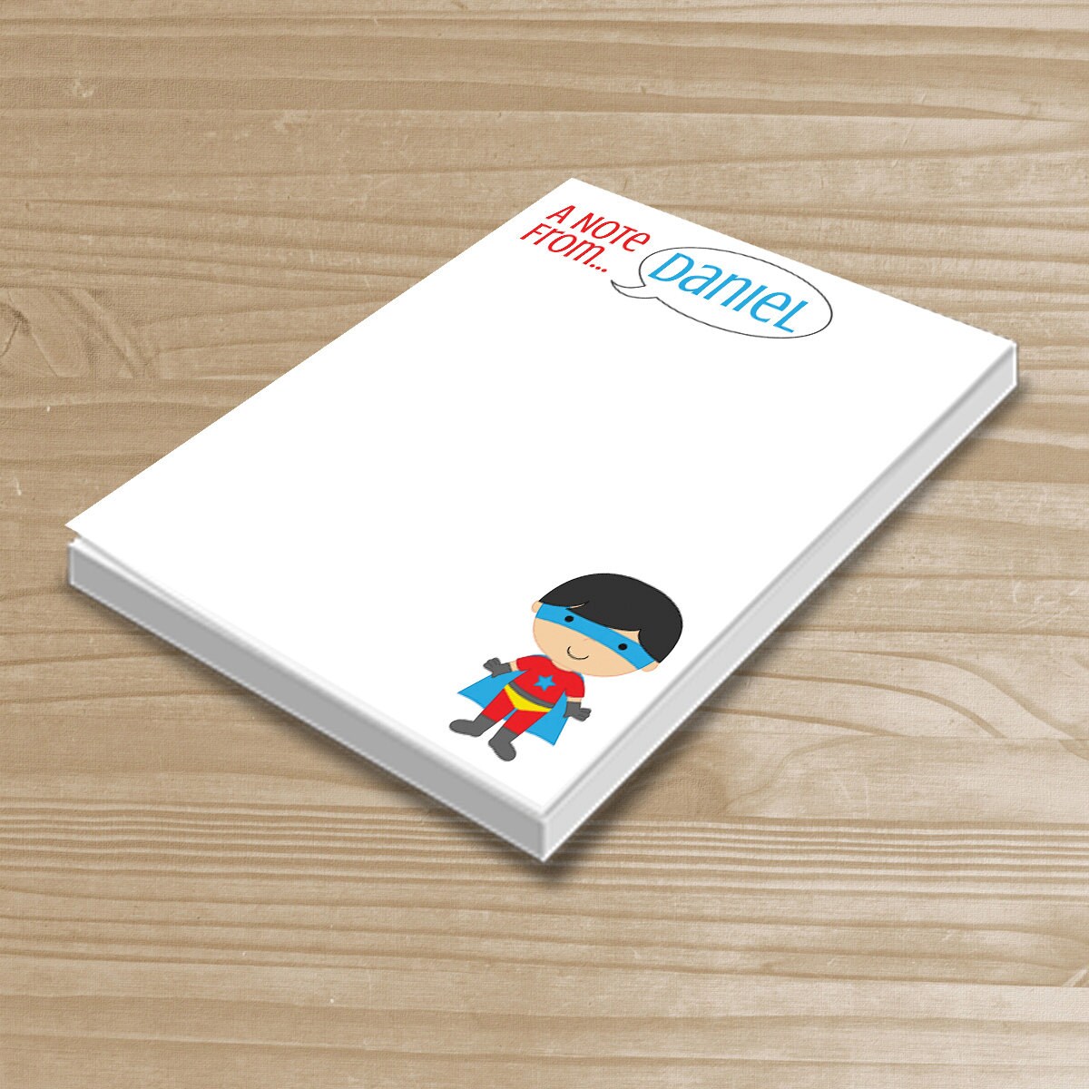 Personalized Kids' Notepad Superhero Notepad for Boys
