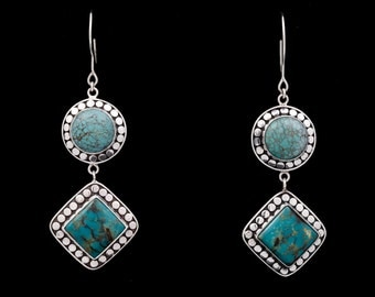Turquoise 110 - Earrings - Sterling Silver & Turquoise