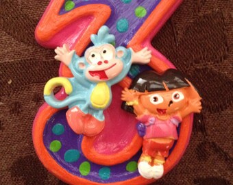 Dora the Explorer Inspired Birthday Candle