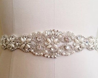Wedding Sash Belt, Bridal Sash Belt - Crystal Sash Belt