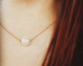 Pearl Necklace, simple pearl necklace, gold pearl necklace, bridesmaid gifts, bridesmaid necklaces, wedding jewelry, stocking stuffer