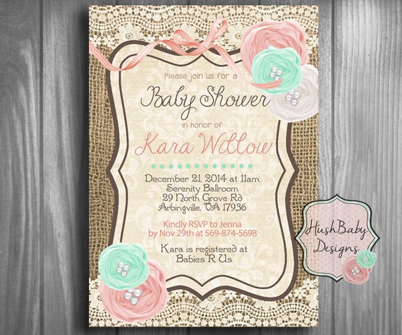 Baby Shower Shabby Chic Invitations 10