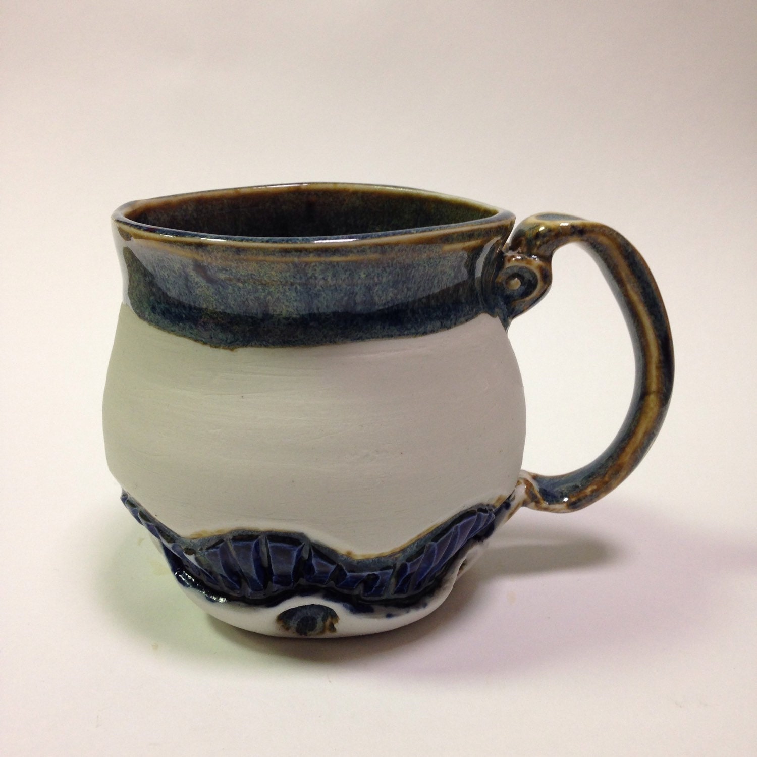 8oz Porcelain Coffee Mug Handmade and Painted Ceramic Coffee