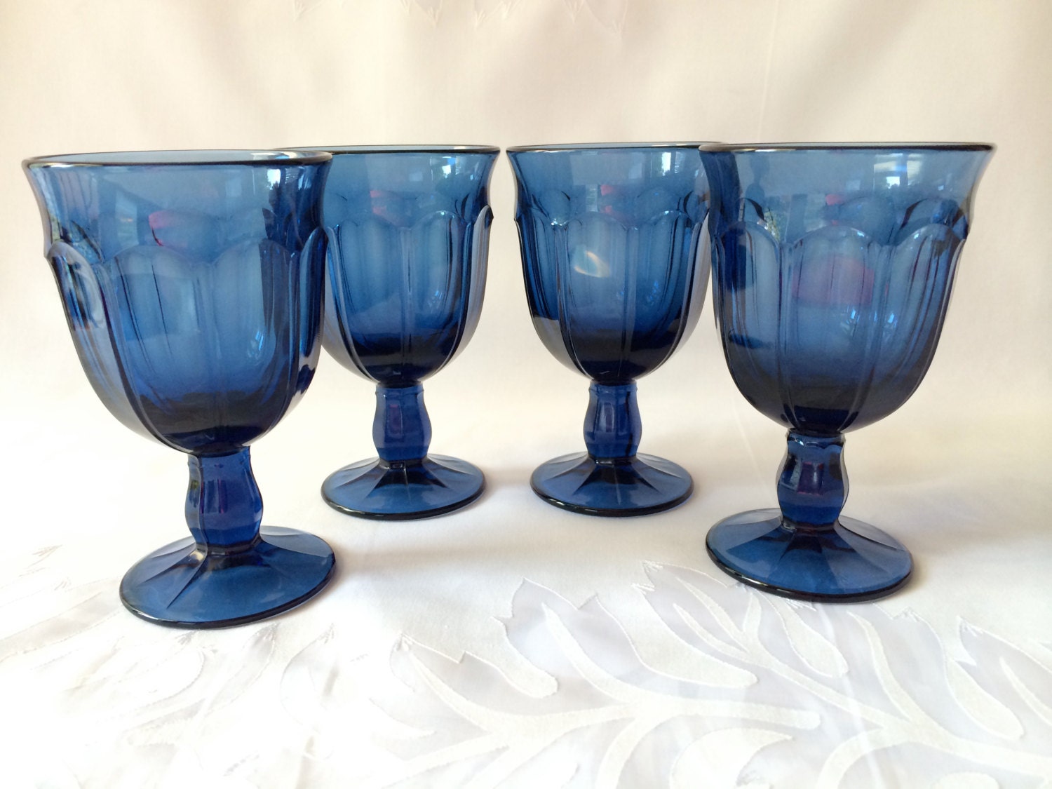 Blue Wine Glasses Noritake Provincial Colonial Blue Vintage