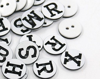 Alphabet Letter Initial Buttons QTY 5
