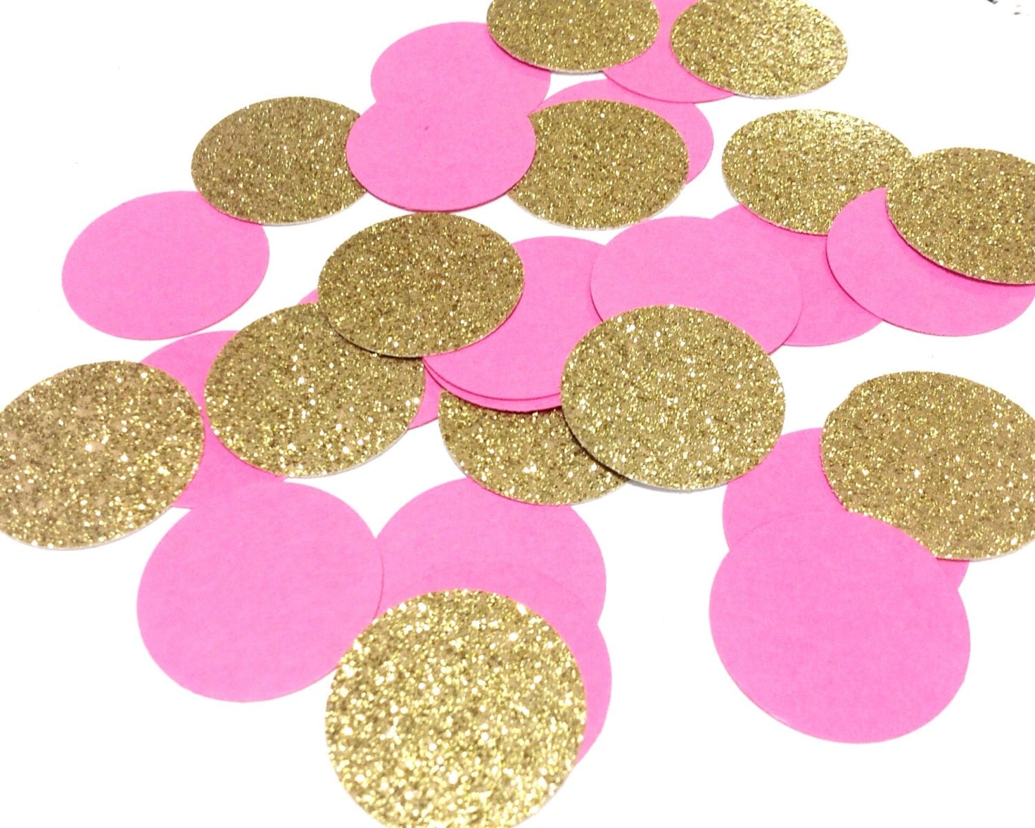 Hot pink & glitter gold confetti paper die by BoutiqueSuppliesCo