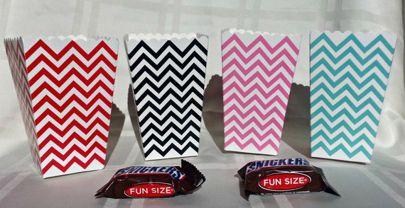 Mini popcorn boxes 5 dozen special mix match chevron dots stripes, treat boxes, favor boxes