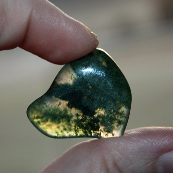 Items Similar To Abstract Moss Agate Cabochon Jewelry Wire Wrapped