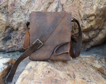 leather messenger bag,mens ,custom, laptop bag, tool bag,Crazy horse leather , waxed thread, handmade