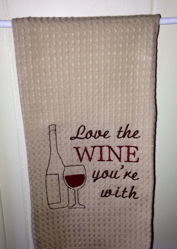 Items similar to Wine kitchen towel on Etsy