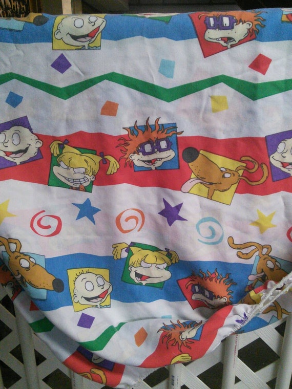 Rugrats Twin Fitted Sheet Viacom Cartoon by oldtownevintage