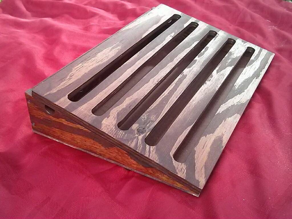 Custom Handmade Guitar Pedal Board Made from Recycled Wood