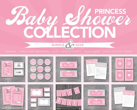 Princess Baby Shower Collection Printable Digital Files