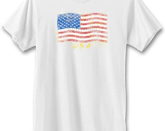 faded american flag shirt