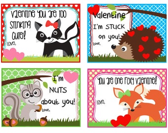 Popular items for animal valentines on Etsy