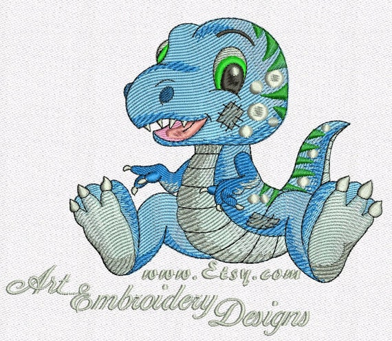 T-Rex Dino Machine Embroidery Designs Set by ArtEmbroideryDesigns