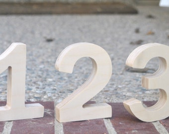 Wood table numbers, 4 inches tall , Wedding Table Numbers, Wooden Table Numbers