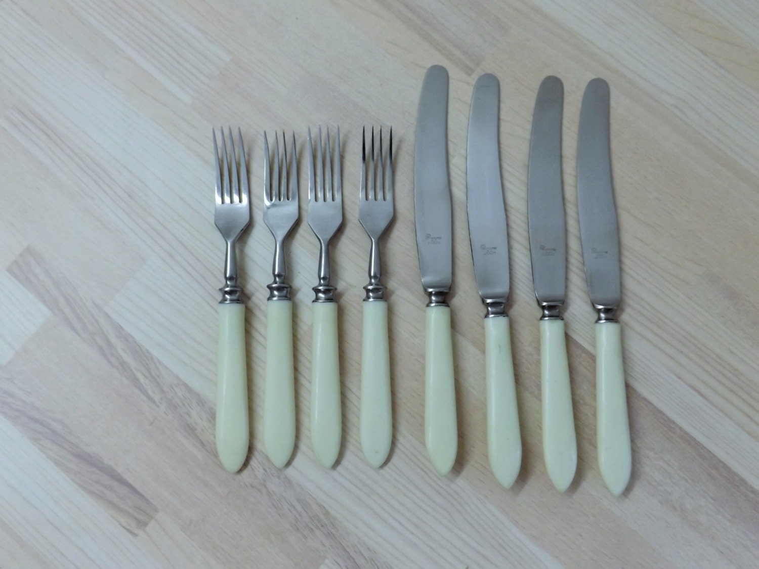 Soviet Vintage Cutlery Flatware Set of 8, Bakelite Forks Knives Set ...