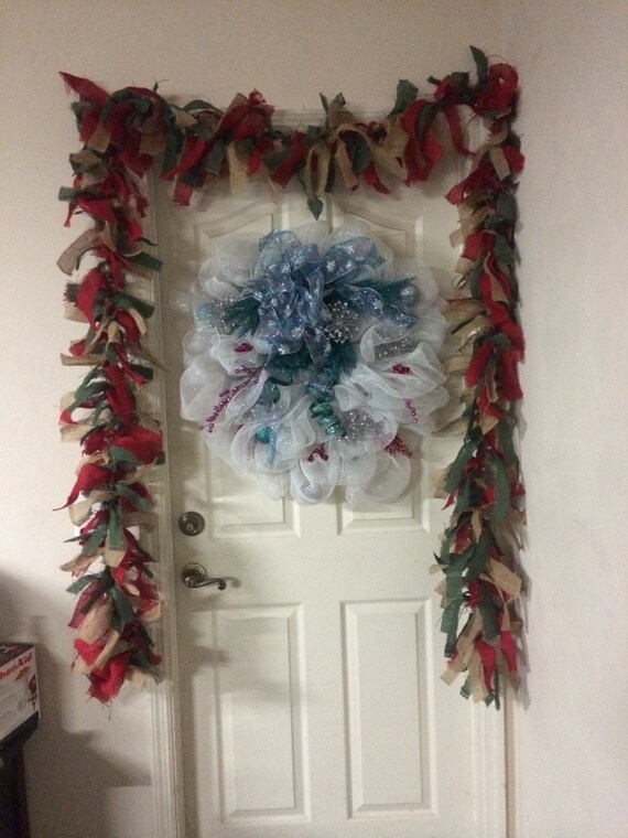 Items similar to Lighted Burlap Garland/ christmas garland/Holiday ...