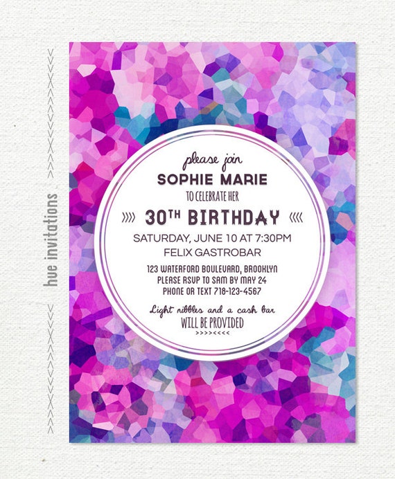 Purple Birthday Invitations 5