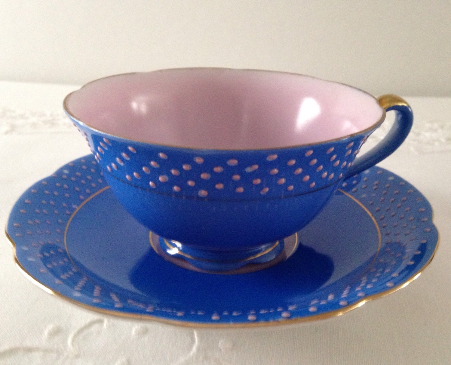 Hand Painted Occupied Japan Tea Cup and Saucer Teacup Set