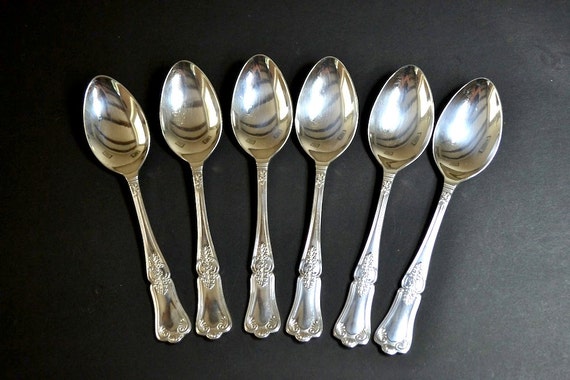 6 Sheffield Silver Plated Spoons A1 Epns Ware Butler Dessert