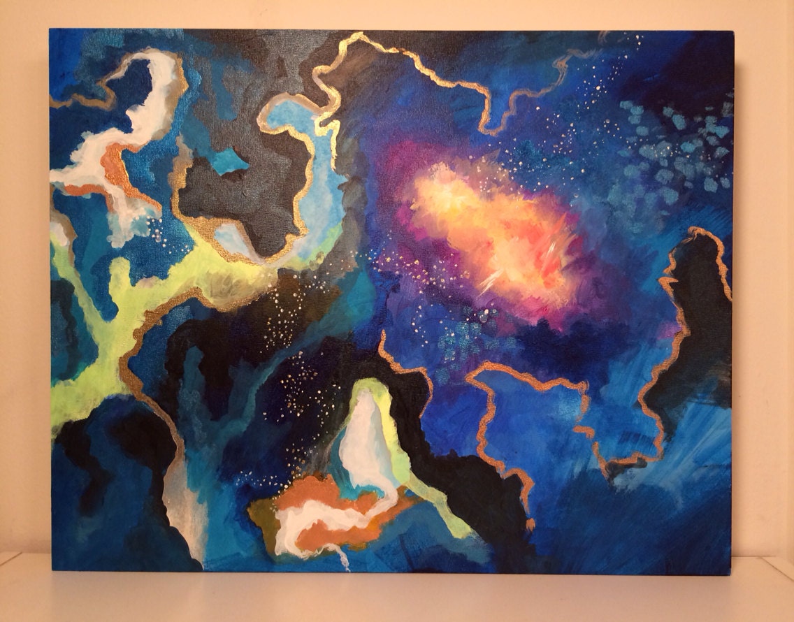 Galaxy Painting Original Abstract Galaxy by AllisonLiebi on Etsy