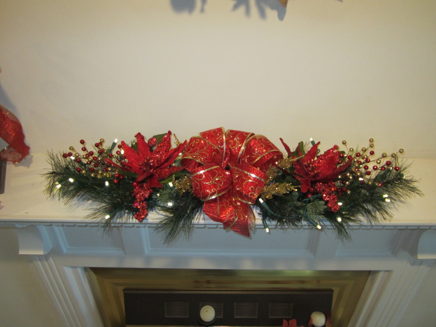Christmas Floral SwagSHIPPING INCLUDED Mantel Wreath