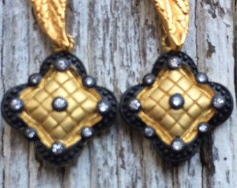 Quilted Gold Earrings