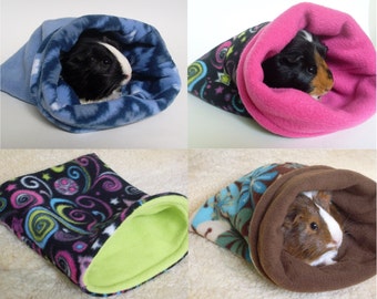 Guinea pig snuggle sack - custom prints - guinea pig - chinchilla - ferret - hedgehog - cozy fleece bag - MADE TO ORDER
