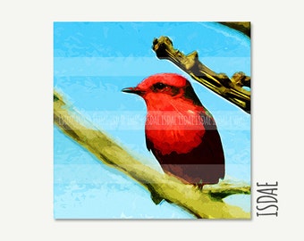 Bird clipart, red bird clip art, bird art, graphic illustration, printable painting, poster print wall art, isdae, INSTANT DIGITAL DOWNLOAD