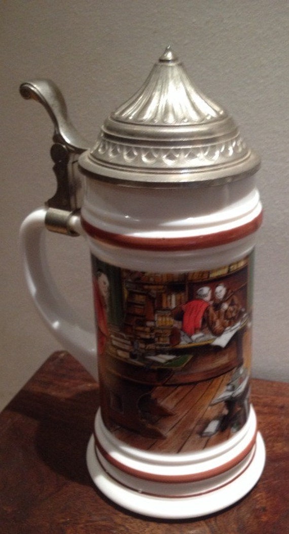 BMF West German Milk Glass Beer Stein by OLDBUTEXCITING on Etsy