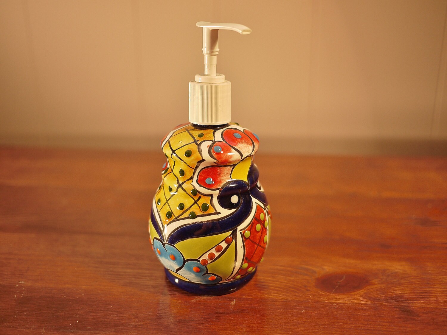 Talavera Soap Dispenser Handmade in Mexico by TalaveraDeco on Etsy