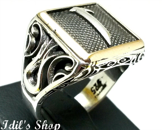 Men39;s Ring, Turkish Ottoman Style Jewelry, 925 Sterling Silver