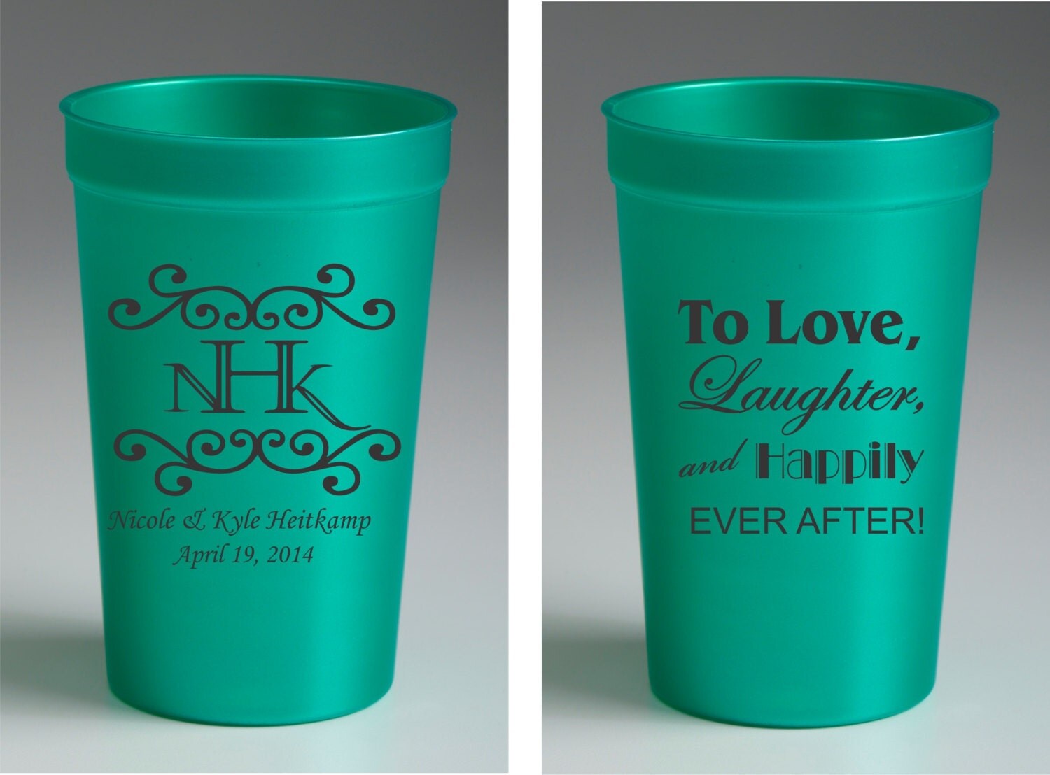 22 oz Personalized Custom Wedding Cups Party Favors