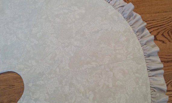 54 silvery gray christmas tree skirt with silk ruffle 54 silvery gray christmas tree skirt with silk ruffle