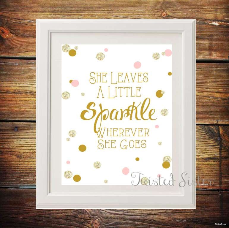 She Leaves A Little Sparkle Nursery Decorations Pink and
